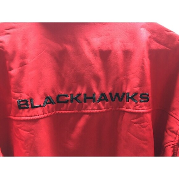 NHL Jacket Men's Size Large Red Black Hawks Sweatshirt Full Zip - Picture 6 of 8